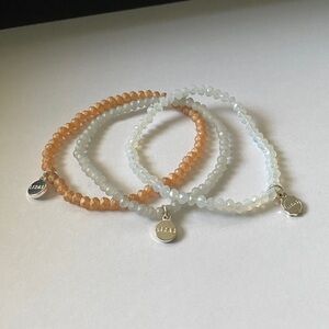 LIZAS Bracelets Czech Crystal Beaded Stretch Bracelets Set of 3